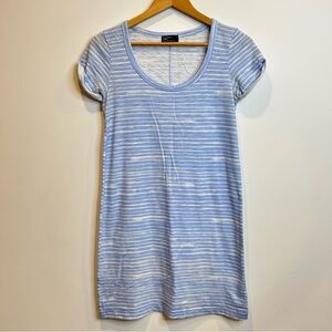 Gap Roll Sleeve Short Sleeve Tee Shirt Striped Dress Blue White